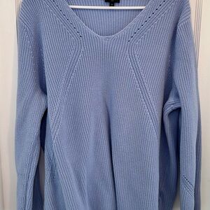 Talbots Blue Knit V-Neck Long Sleeve Pullover Sweater Women’s Plus 3X